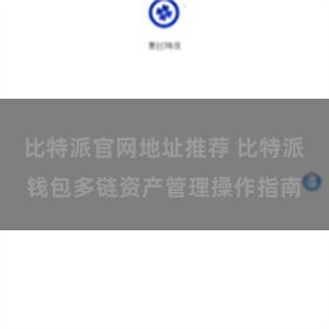 比特派官网地址推荐 比特派钱包多链资产管理操作指南