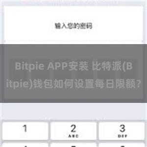 Bitpie APP安装 比特派(Bitpie)钱包如何设置每日限额？