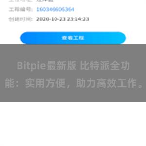 Bitpie最新版 比特派全功能：实用方便，助力高效工作。